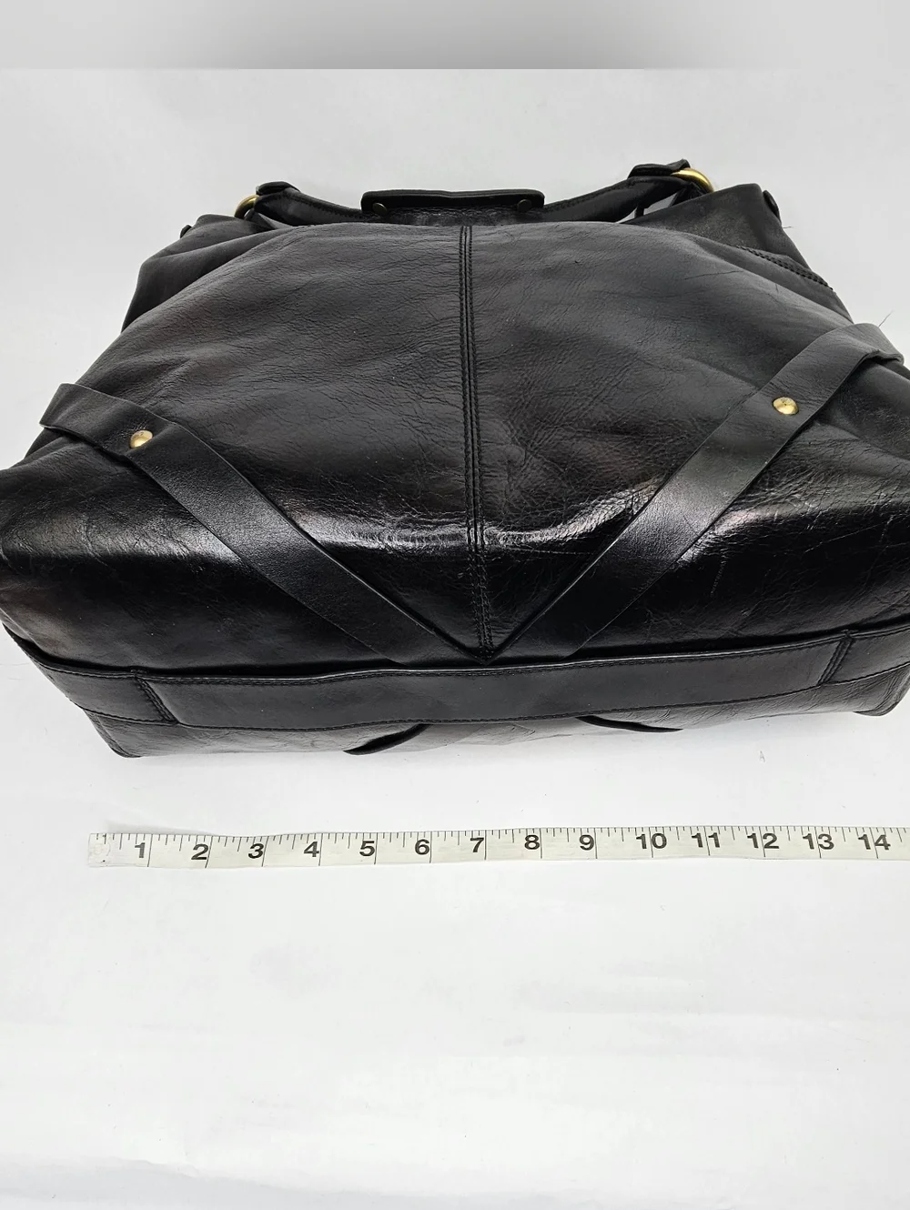 Nordstrom Black Leather Hobo Handbag Purse